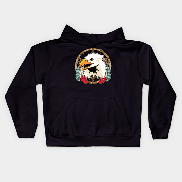 Eagle Dreamcatcher Kids Hoodie by RadStar